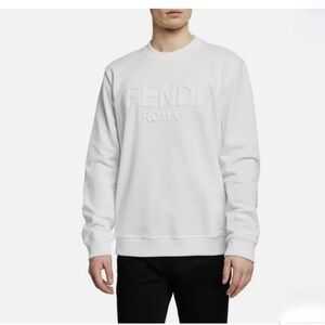 FENDI NWT Men's White Crewneck Sweater. Size XXL